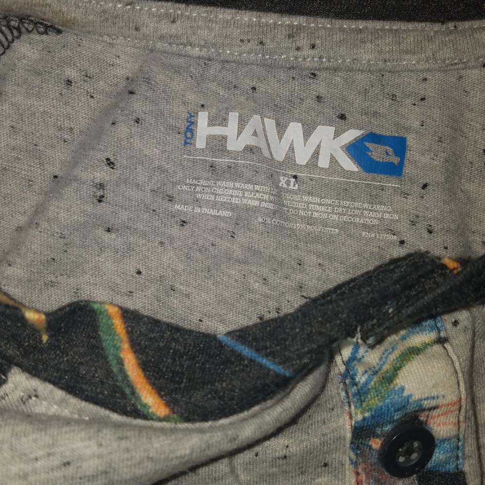 Tony Hawk 3 Button Short Sleeve Shirt Gray - Picture 4 of 4